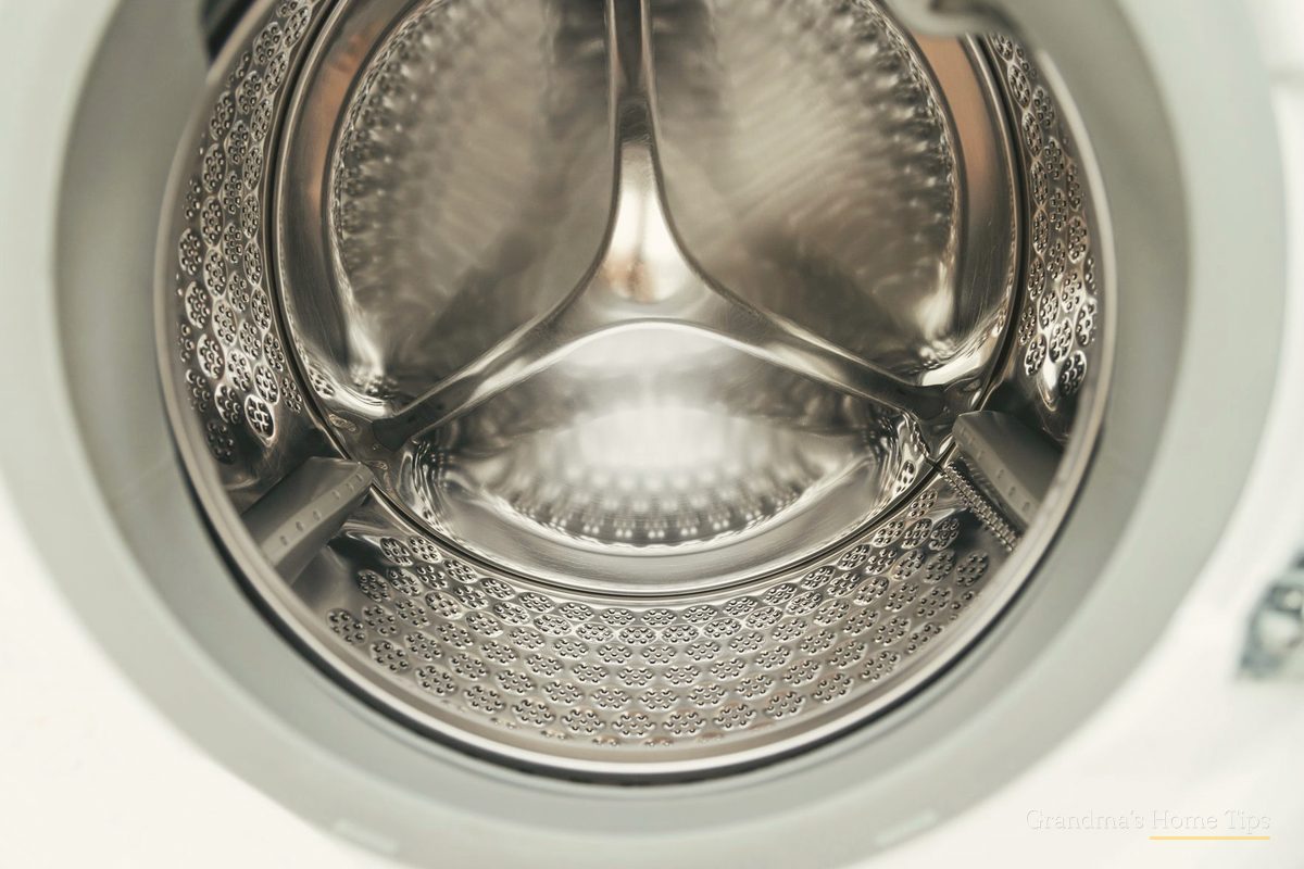 Clean stainless washing machine drum after a vinegar cycle